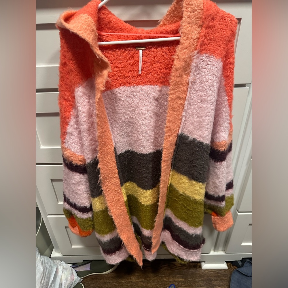 Women’s Free People Dream Team oversized striped open cardigan